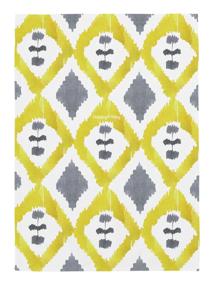 Torchon (2 pièces) Ikat "Happyfriday"   Blanc