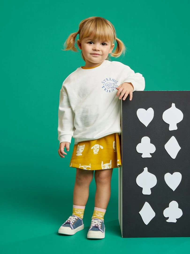 Robe en molleton X Little Bad Wolf   Jaune/blanc