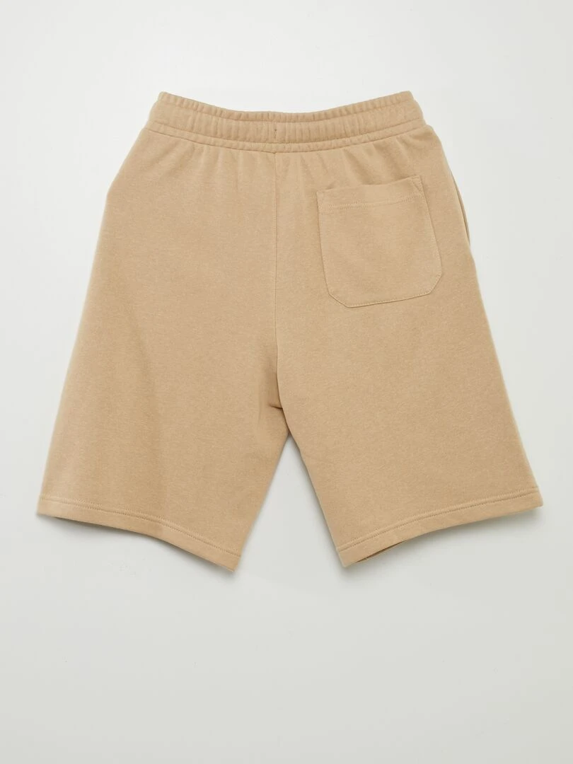 Short léger en molleton uni Beige