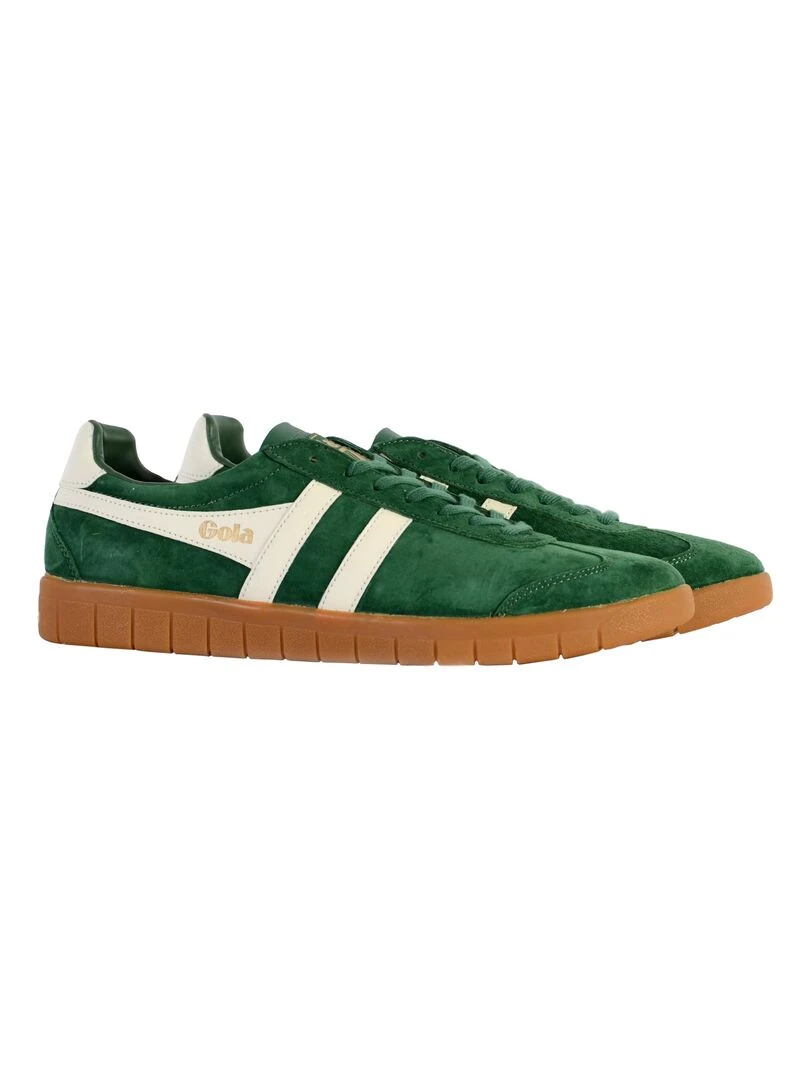 Basket Cuir Gola Hurricane Suede   Vert
