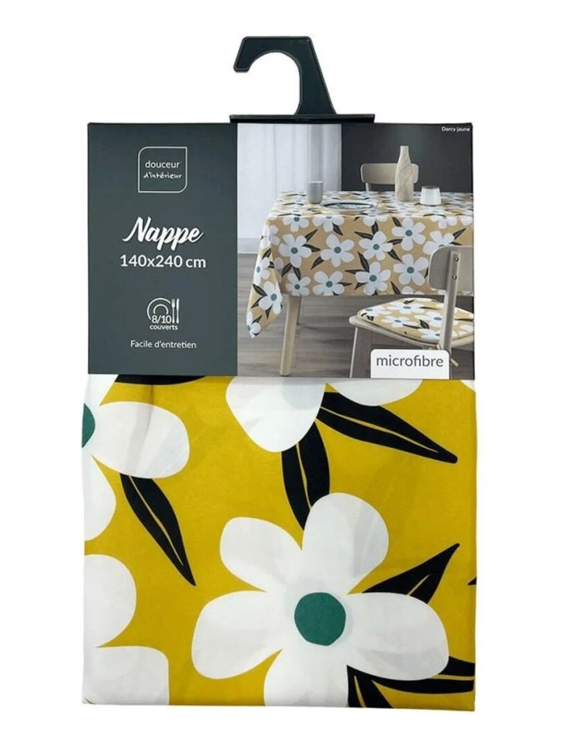 Nappe rectangulaire 140x240 cm Darcy jaune microfibre   Jaune