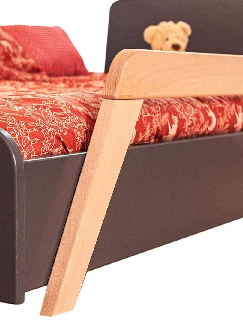 Lit enfant avec barrières Pixia   AKITEN RETAIL   Gris Marron