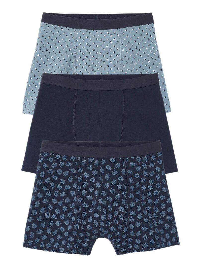 Lot de 3 boxers fermés assortis Damart Bleu