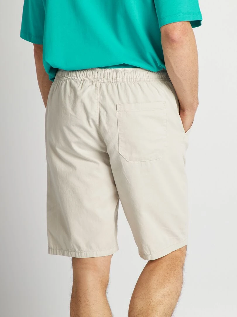 Bermuda chino avec taille élastiquée   Gris