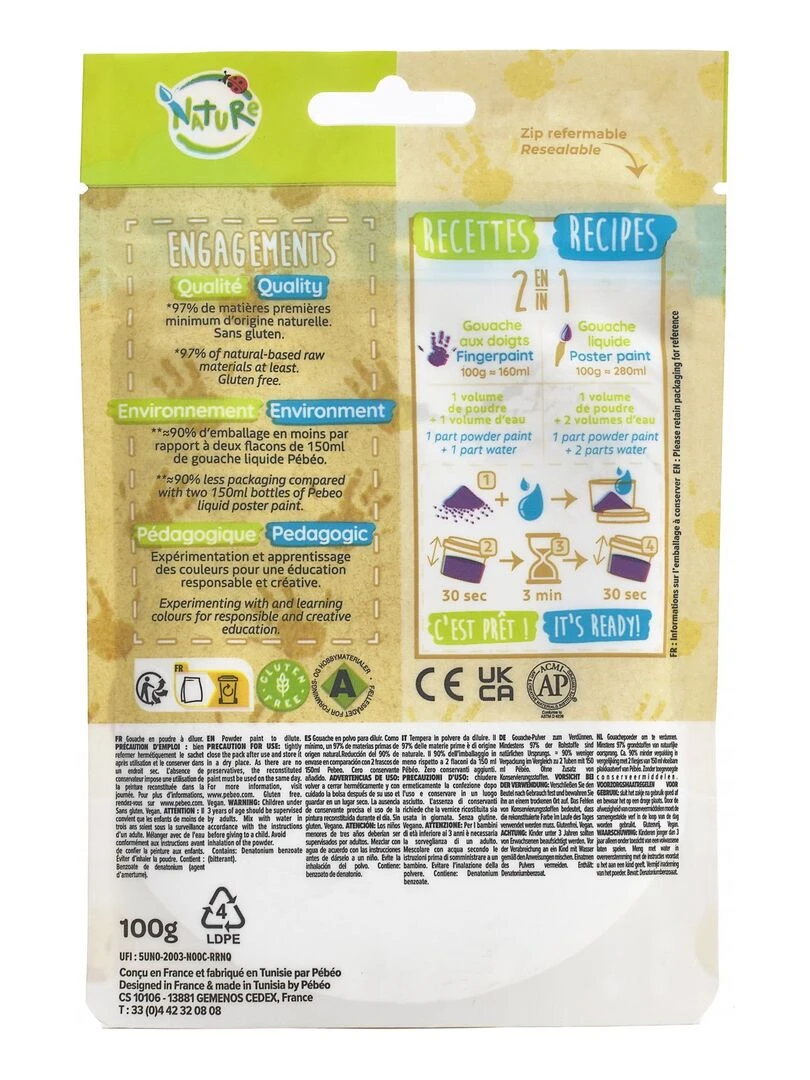 Gouache en poudre   100 g   Orange   N/A