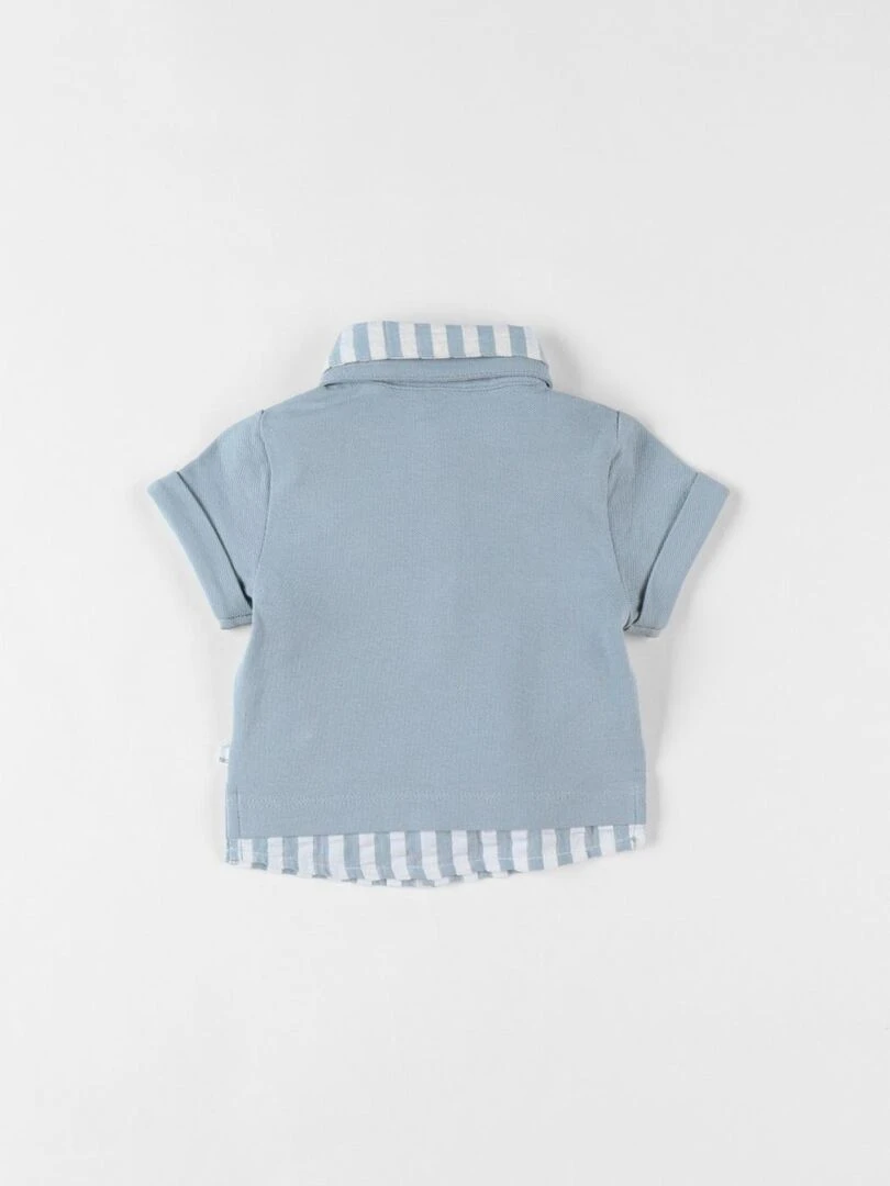 Polo 2 en 1 en coton piqué Noukie's Bleu