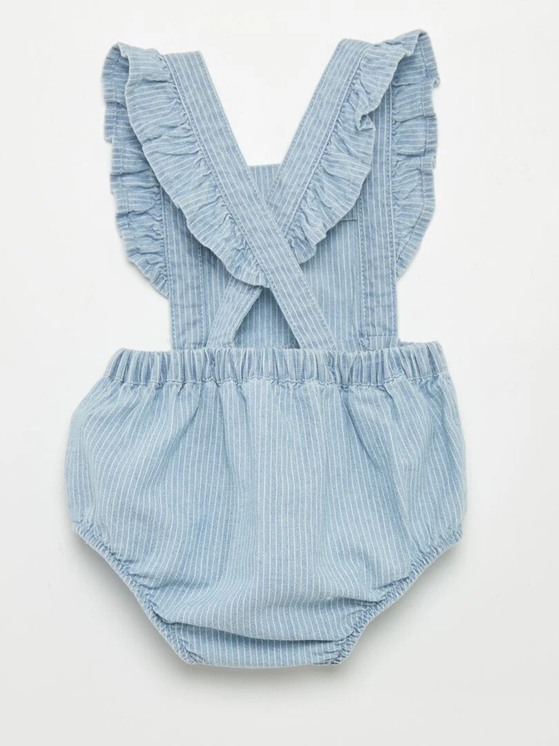 Barboteuse à bretelles Bleu chambray