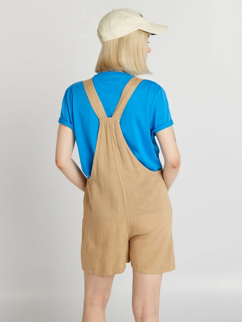 Combishort en lin   Beige