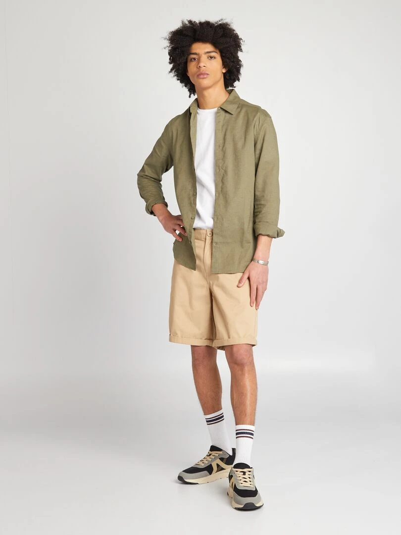 Short chino droit Beige