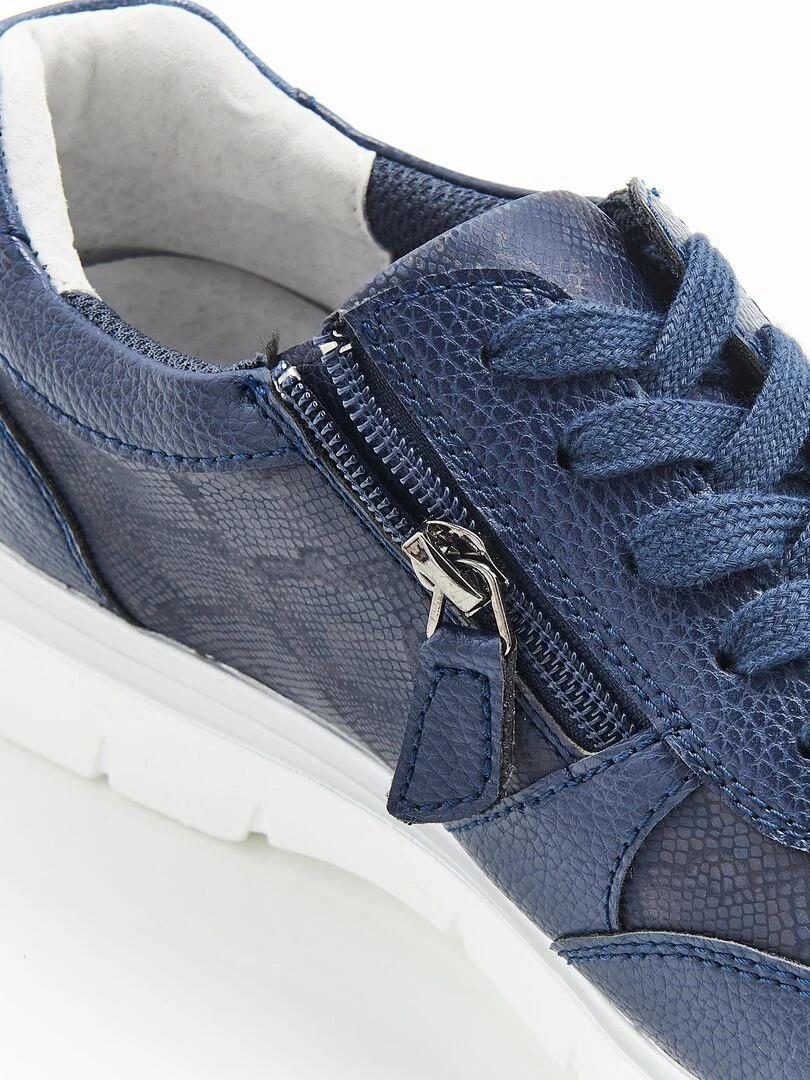 Baskets dessus irisé et texturé Amortyl   Damart   Bleu marine