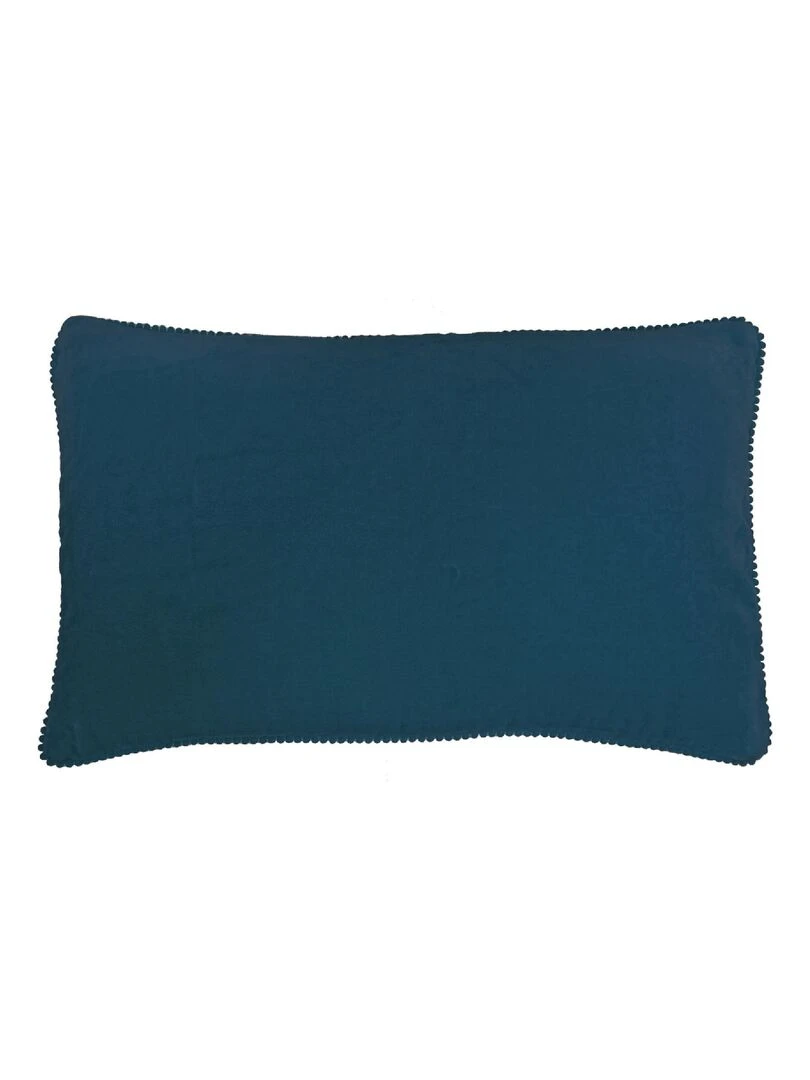 Coussin en velours avec contour perlé 'Deko&co' Bleu roi