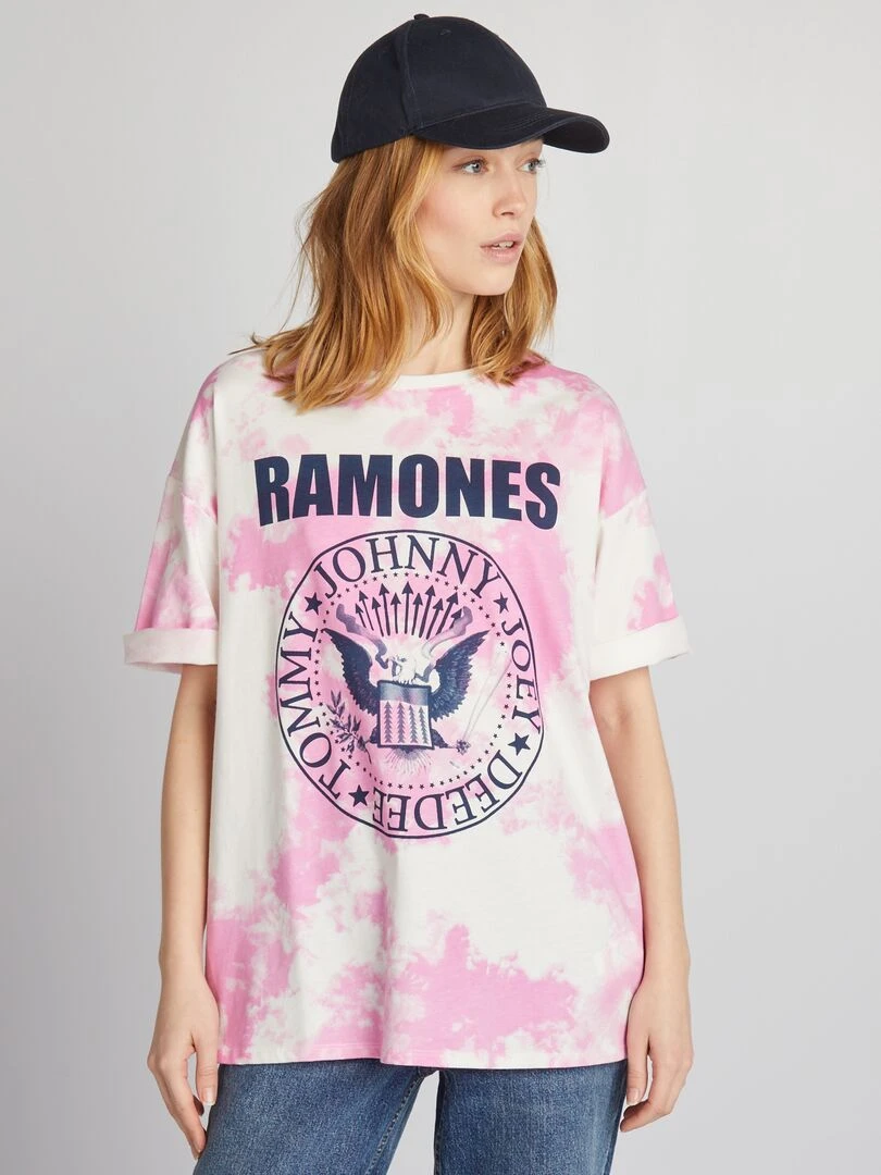T shirt 'Ramones' tie and dye   Rose