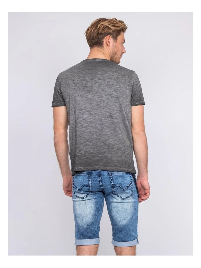 T shirt col rond pur coton NEKFEU   Gris