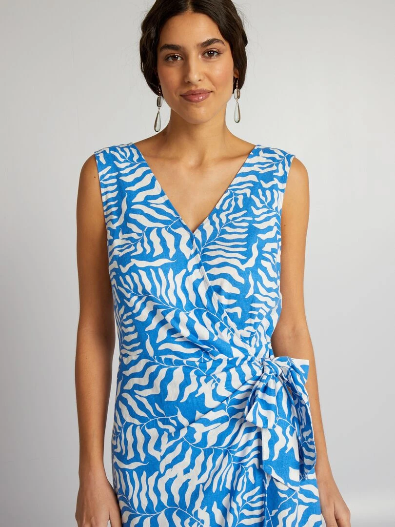 Robe midi sans manches   Bleu