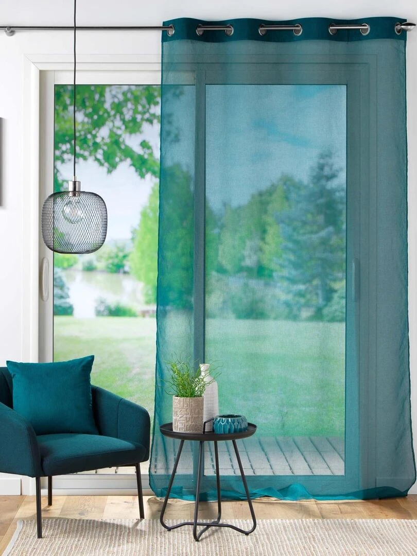 Coussin déhoussable en velours côtelé   Bleu pétrole