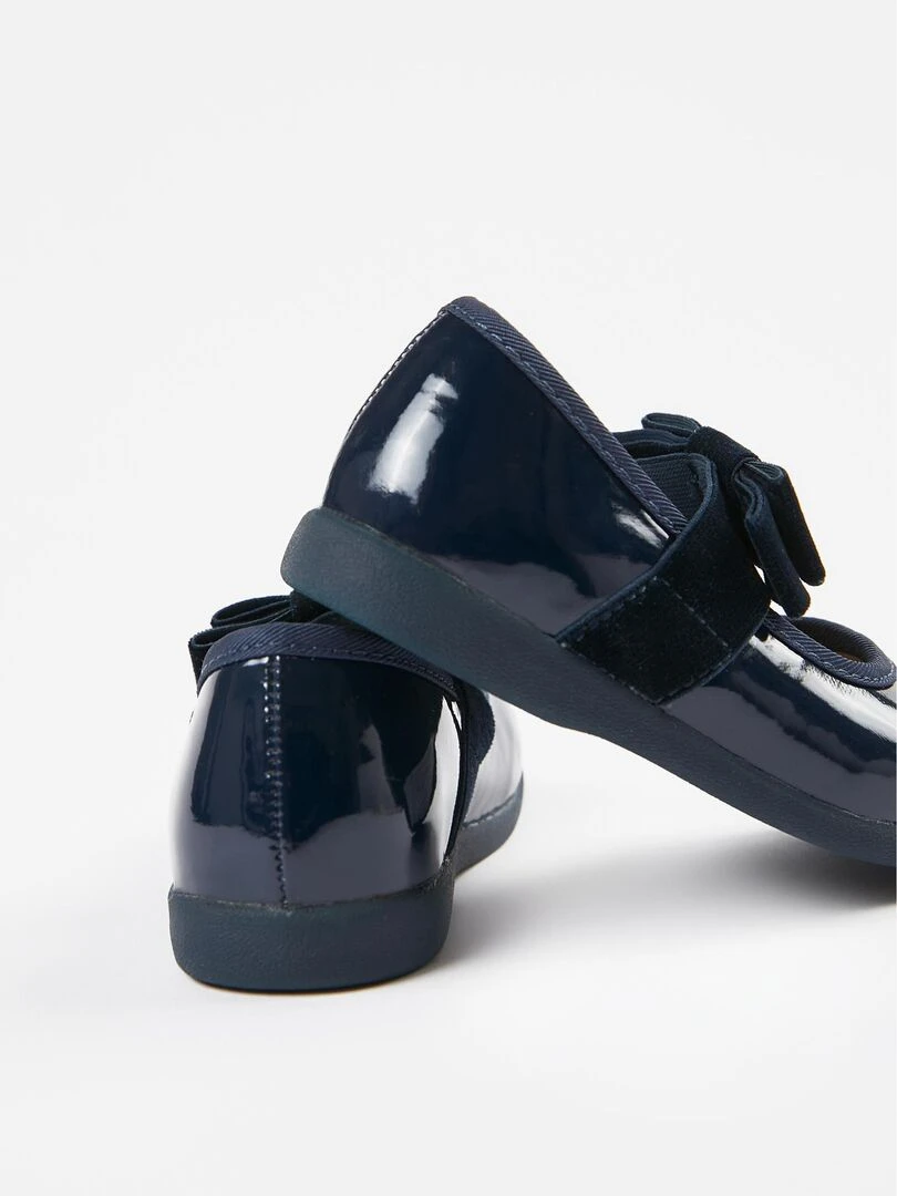 Ballerines en Verni avec Noeud en Velours Bébé Fille  ROYALS OFF DUTY   Bleu foncé