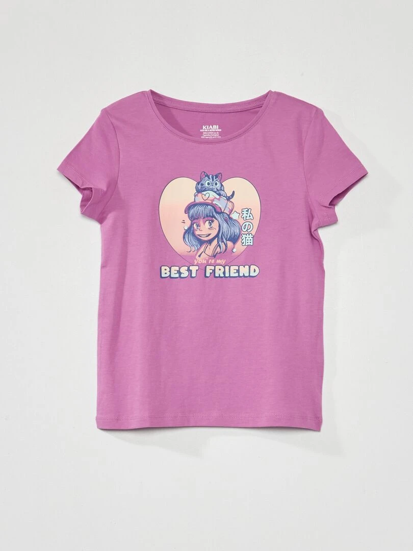 T shirt imprimé Violet