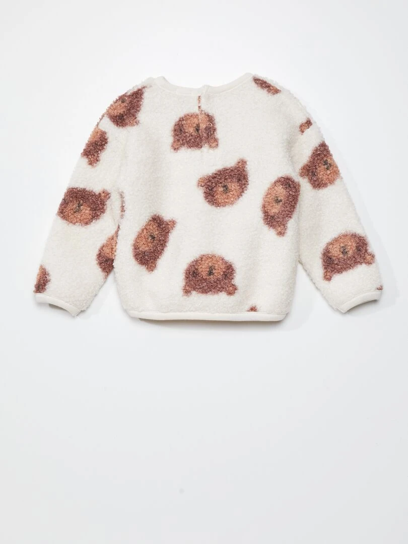 Ensemble pyjama sherpa et velours   2 pièces   Beige