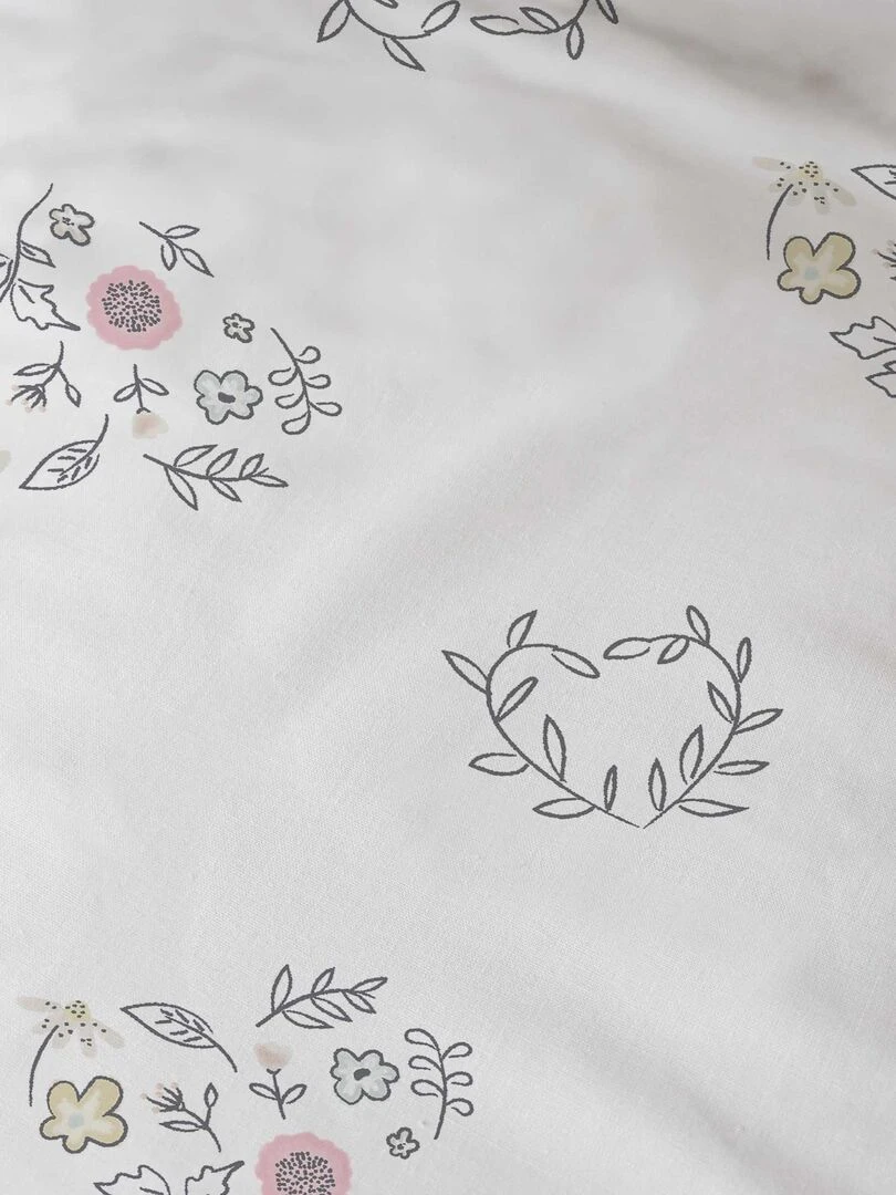 Drap housse imprimé 100% coton DISNEY HOME LES ARISTOCHATS CHAMPETRE Blanc