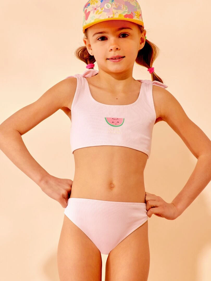 Maillot de bain 2 pièces pastèque Rose