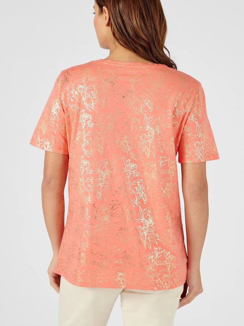 Tee shirt imprimé pur coton   Damart   Rose