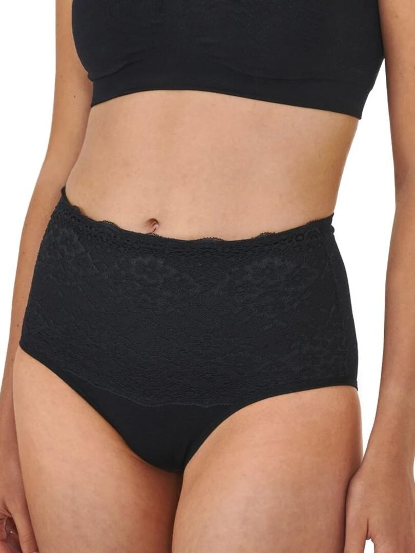 Culotte ceinture minceur en dentelle So'Slim pour femme   Noir