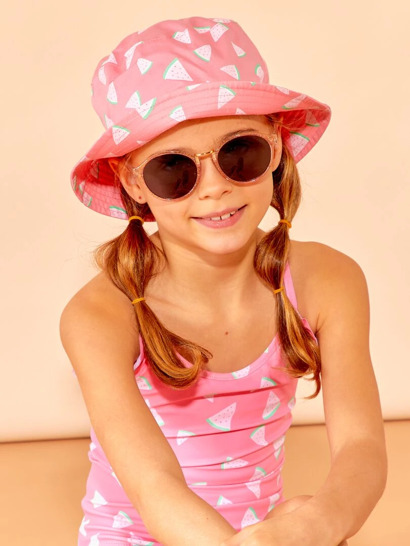 Lot 1 bob + 1 casquette imprimés Rose