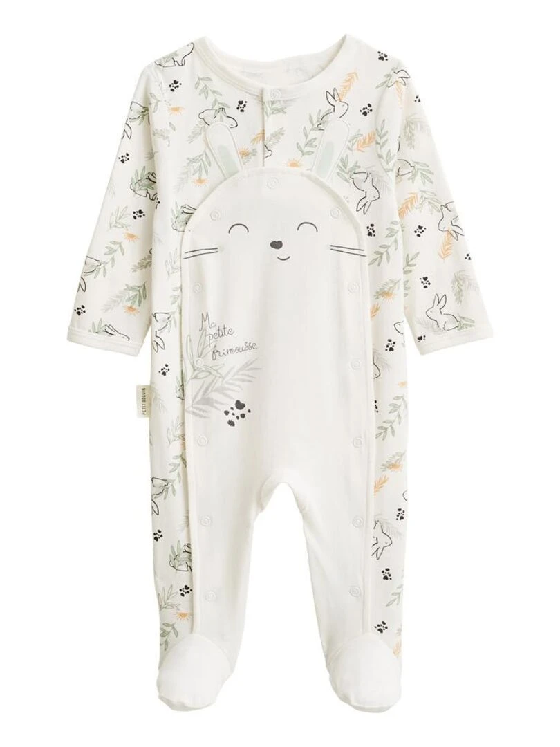 Pyjama bébé ouverture pont Frimousse Ecru