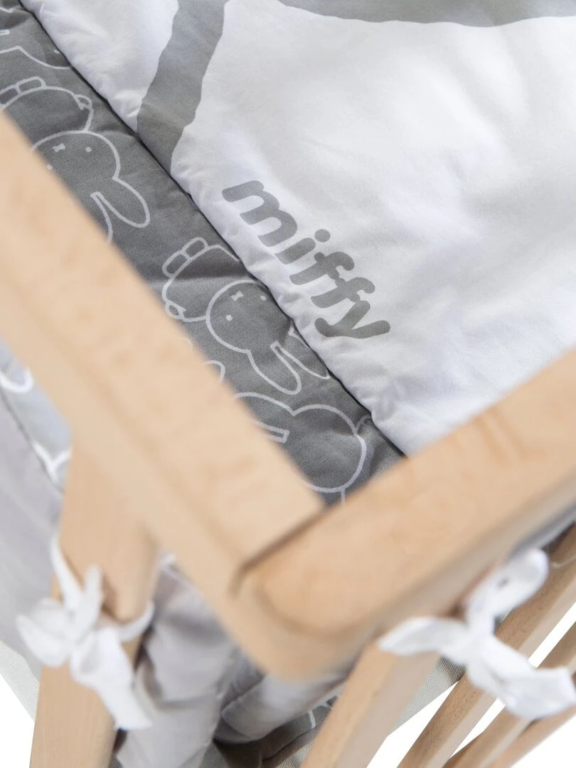 Tapis de parc universel avec bords   imprimé lapin   'ROBA' miffy   Gris Blanc