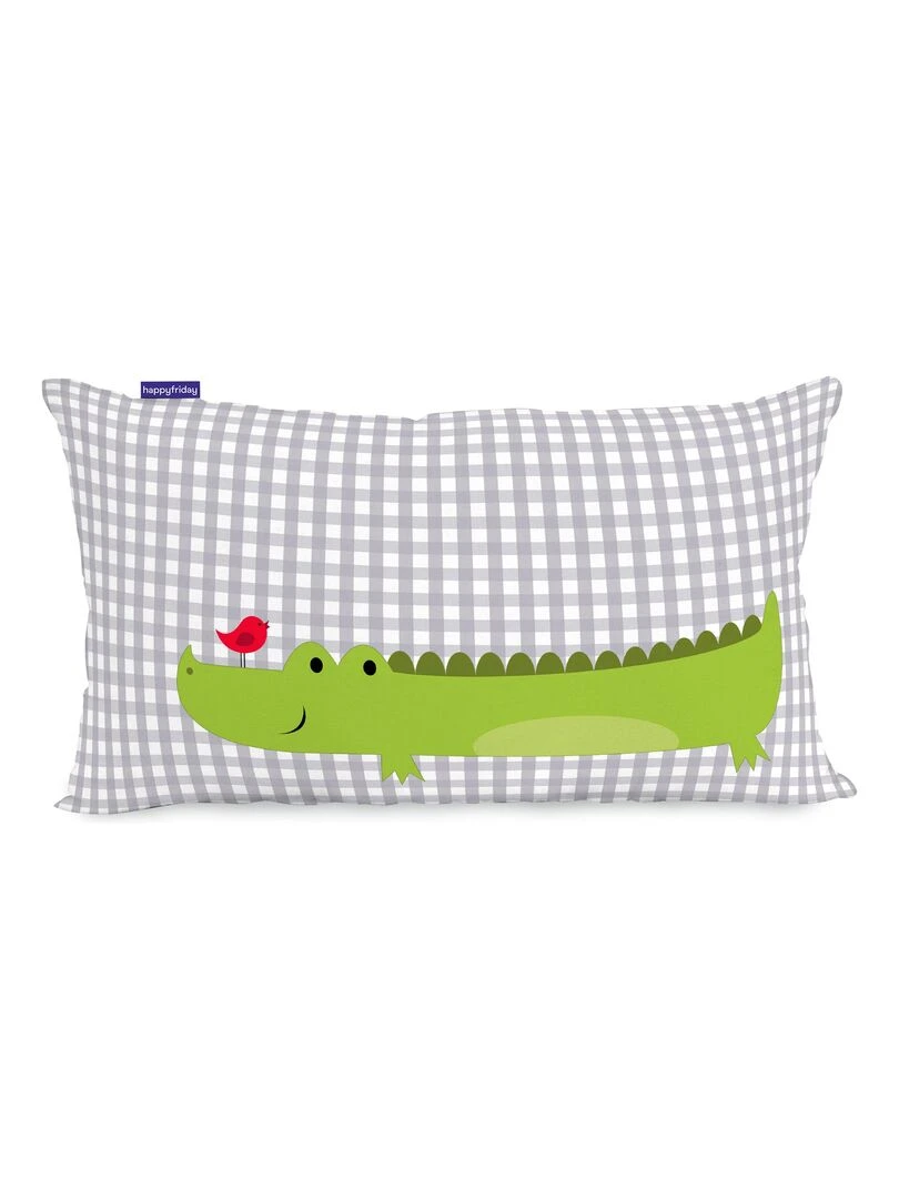 Housse de coussin Hippo "Happyfriday" Blanc