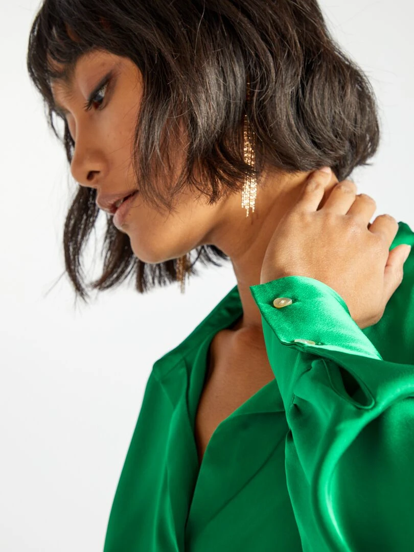 Chemisier satiné   Vert