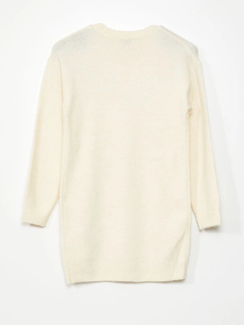 Robe en maille avec sequins   Blanc