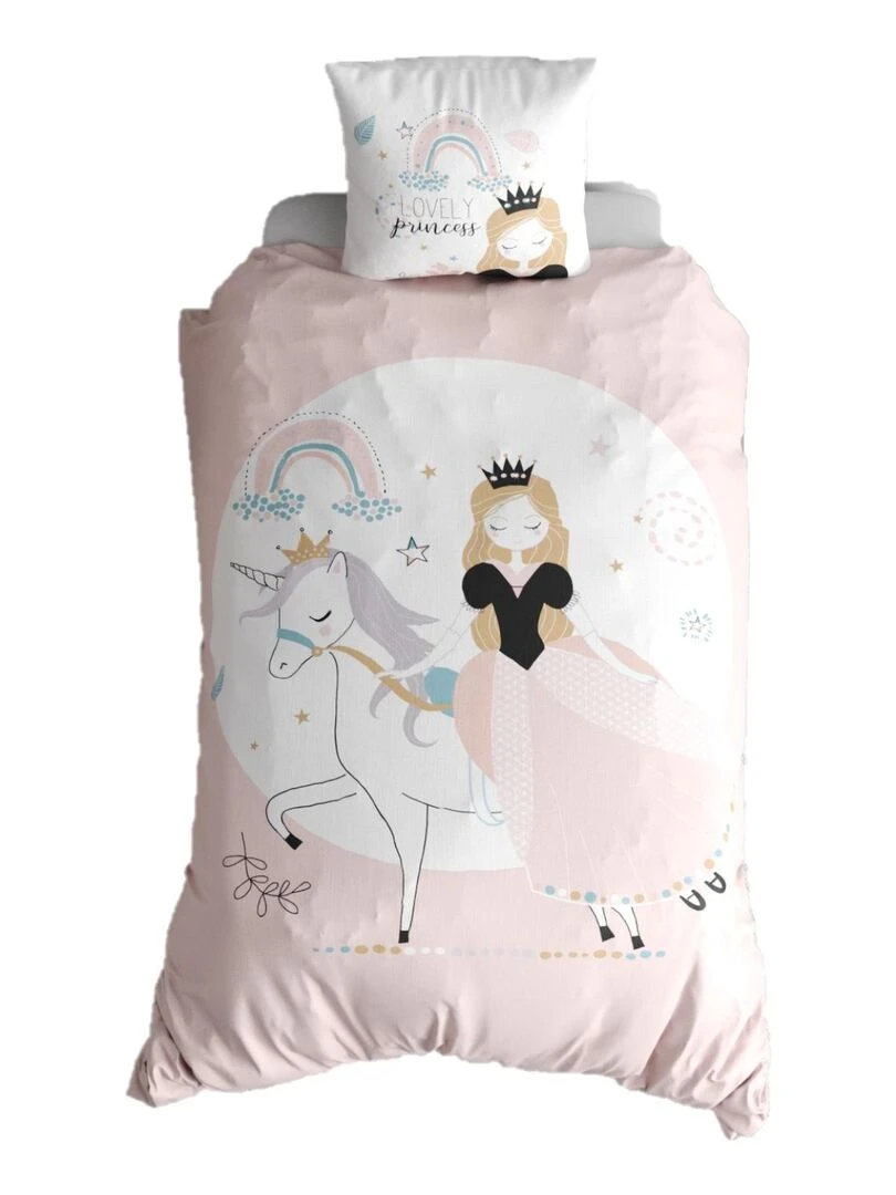 Housse de couette + taie Lovely   Bleu