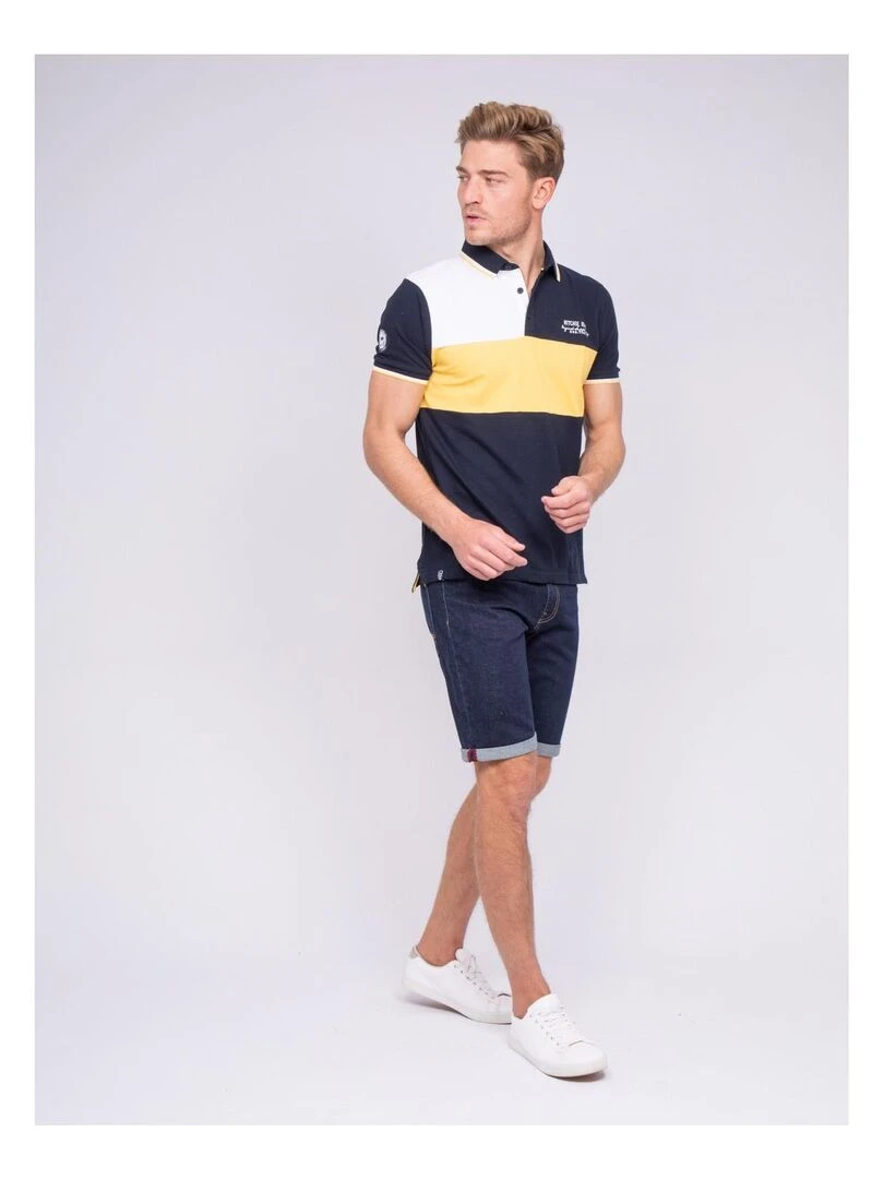 Polo pur coton PANEL   Bleu marine