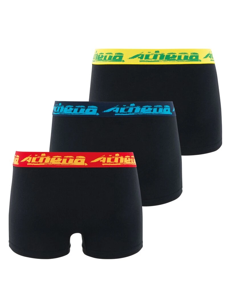 Lot de 3 boxers garçon Coton Bio   Noir