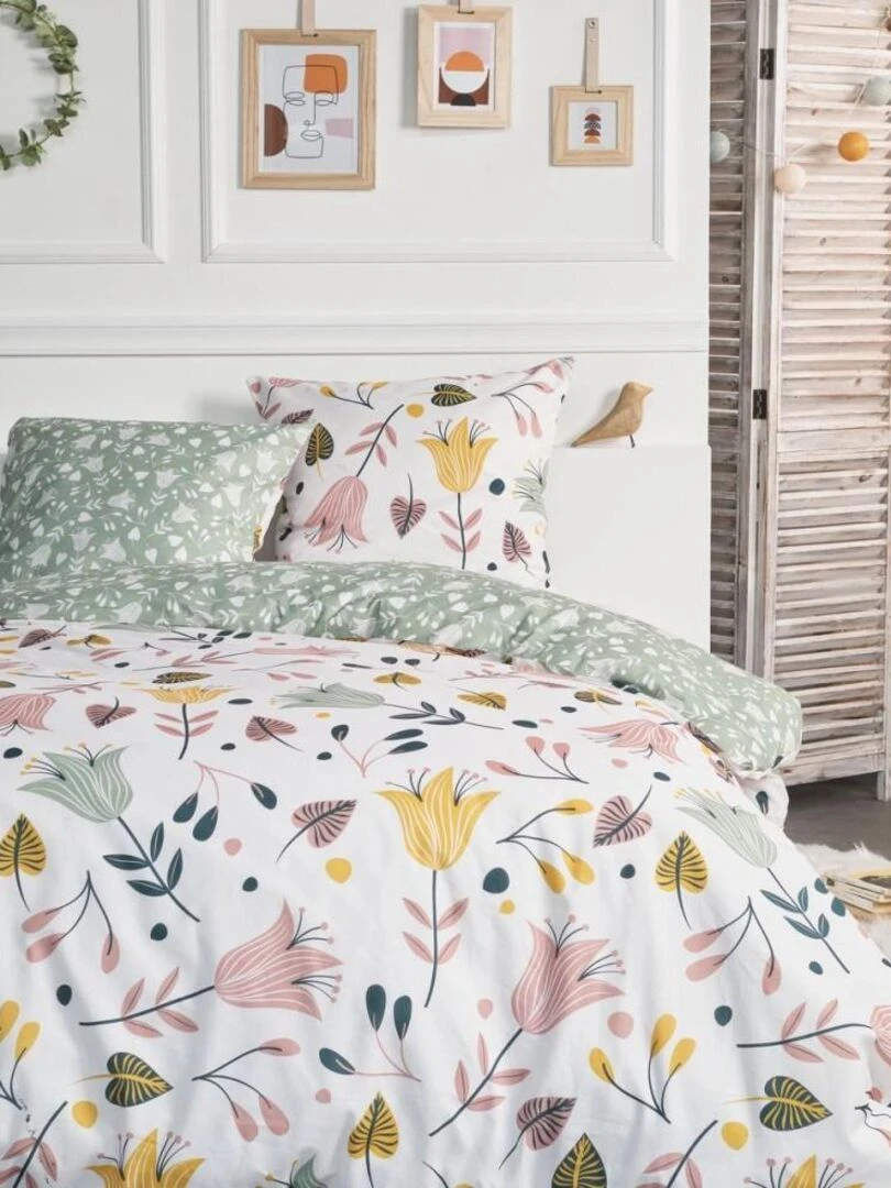 Housse de couette flanelle Today 2.12 + taie(s) 100% coton Blanc