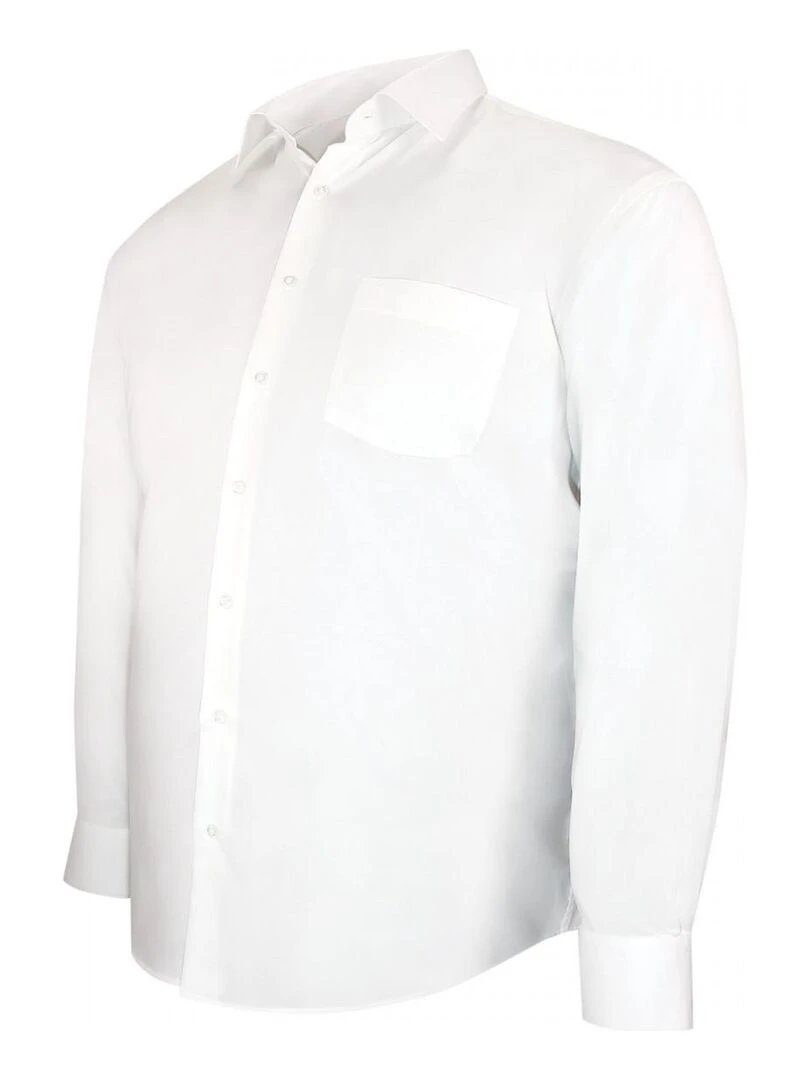 Chemise forte taille unie LISIO   Blanc