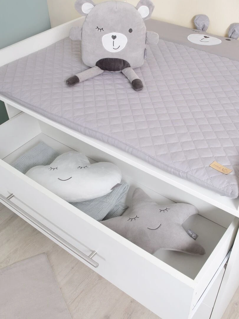 ROBA Commode à langer "Maren" avec Plan à Langer Amovible 3 Tiroirs Hauteur 90 5 cm Blanc Blanc