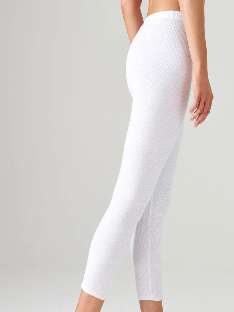 Caleçon long côte côtes molletonnées Thermolactyl chaleur Intense 4 Damart Blanc