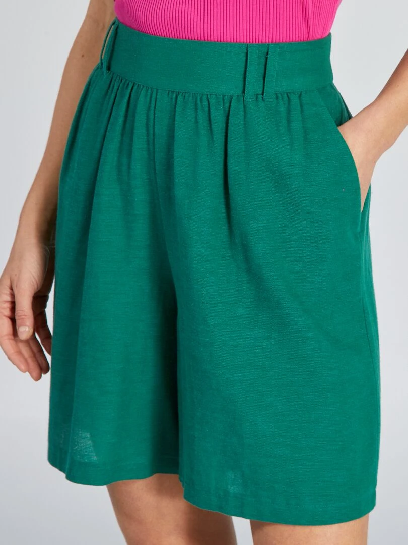 Short large en lin   Vert