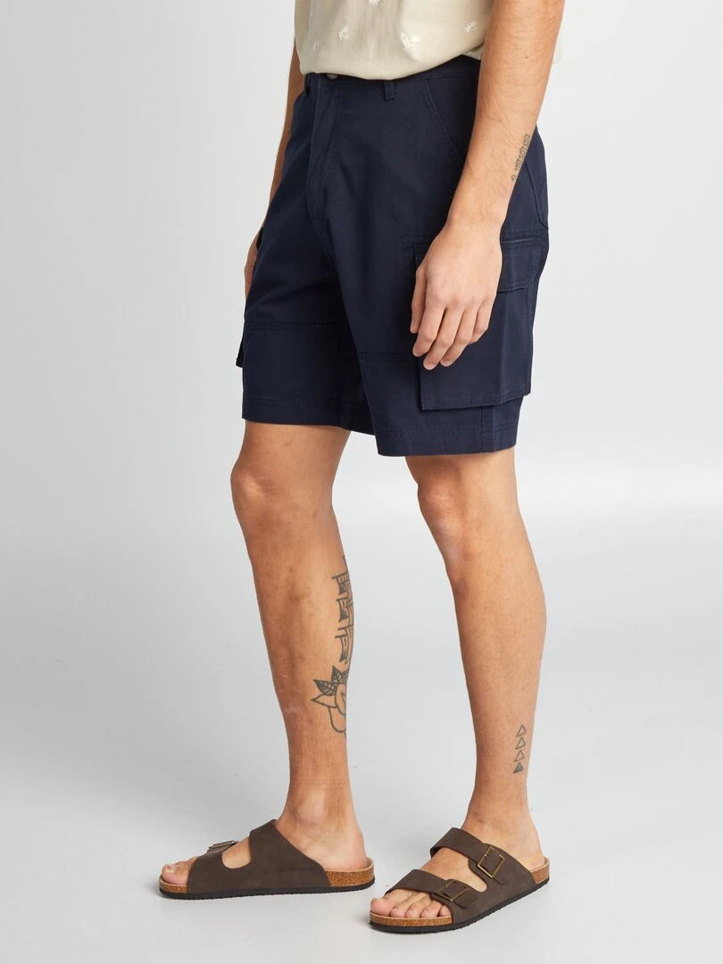 Short chino avec poches sur les côtés Bleu marine