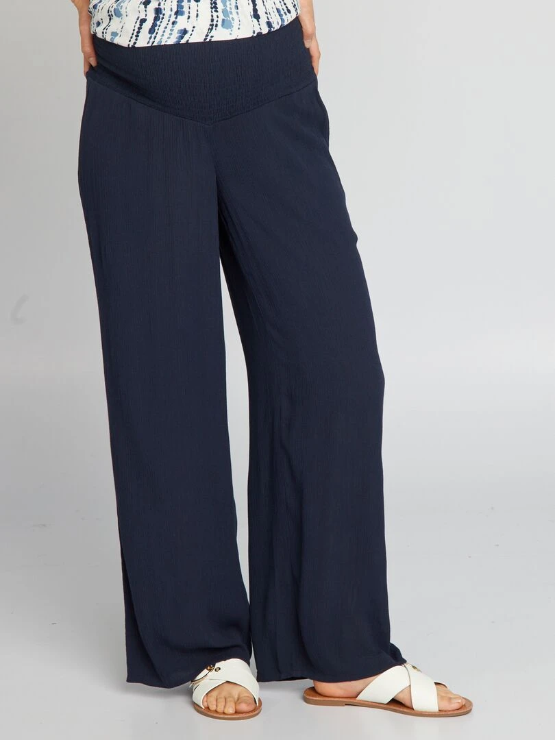 Pantalon grossesse avec base élastiquée bleu marine