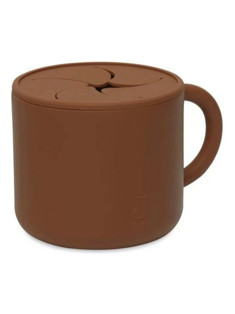 Gobelet à goûter avec couvercle Silicone Caramel Jollein Marron