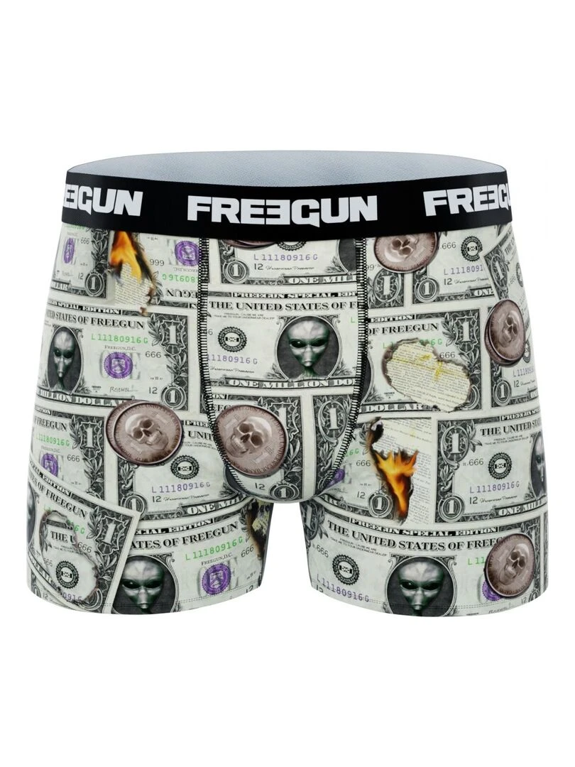 Lot de 6 boxers garçon Best Of Freegun   Jaune