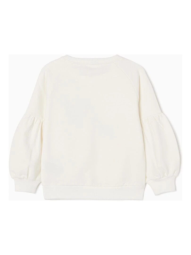 Sweat en Coton Fille 'Oiseaux' JAIPUR Blanc