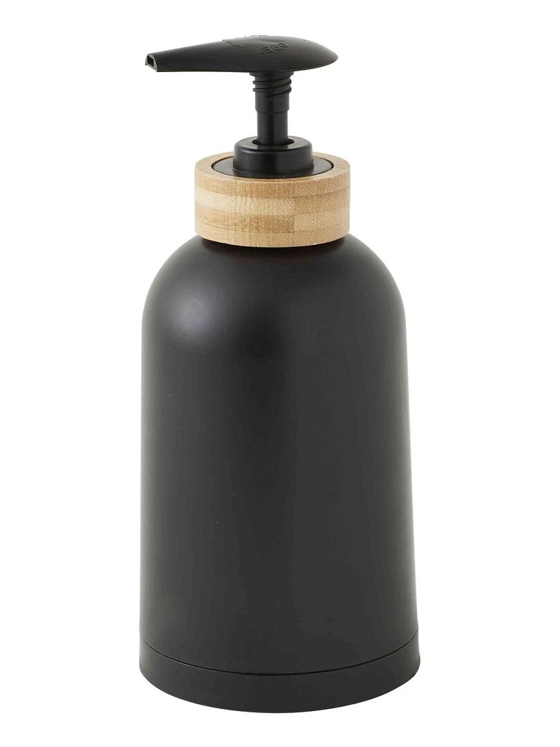 Guy Levasseur Distributeur de savon en plastique et bambou Noir