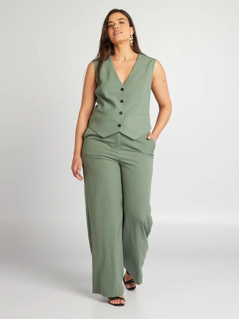 Gilet court de tailleur sans manches Vert