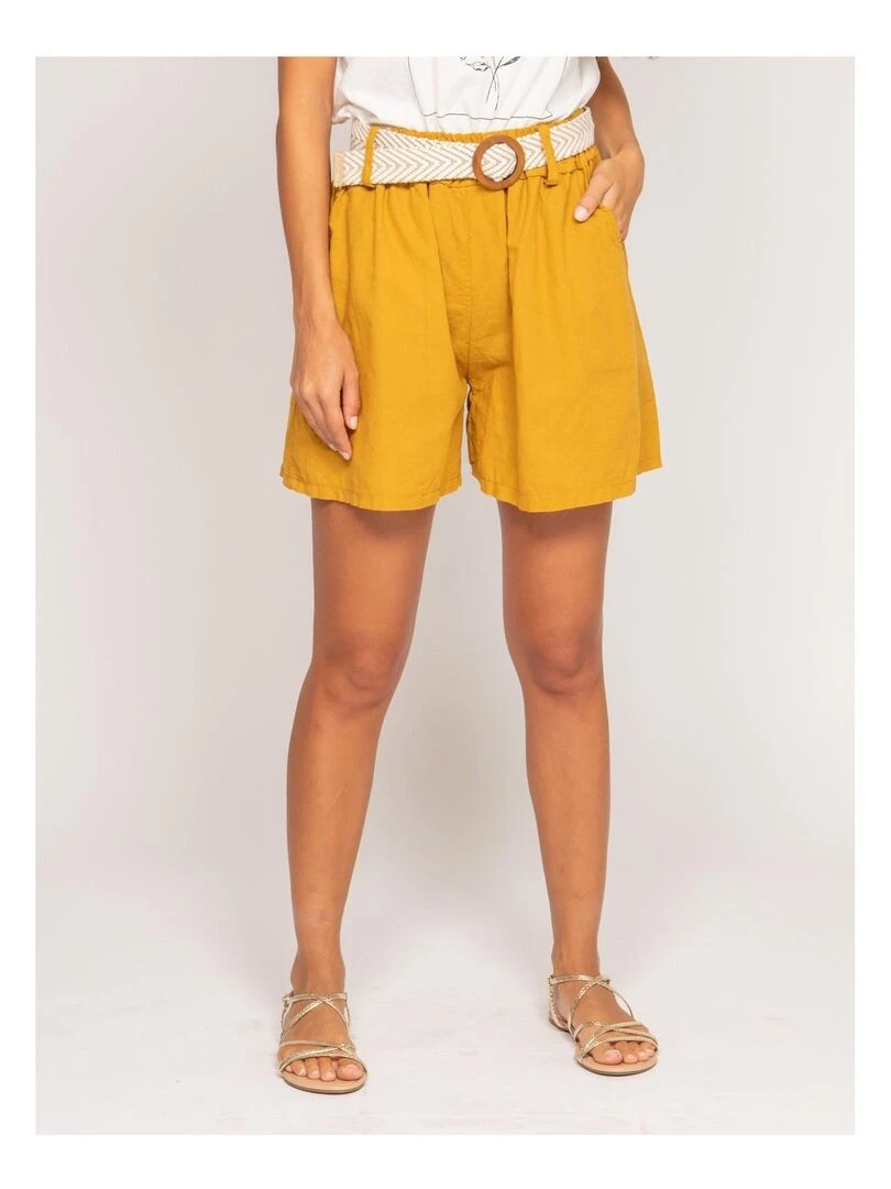 Short en lin XIGN Moutarde
