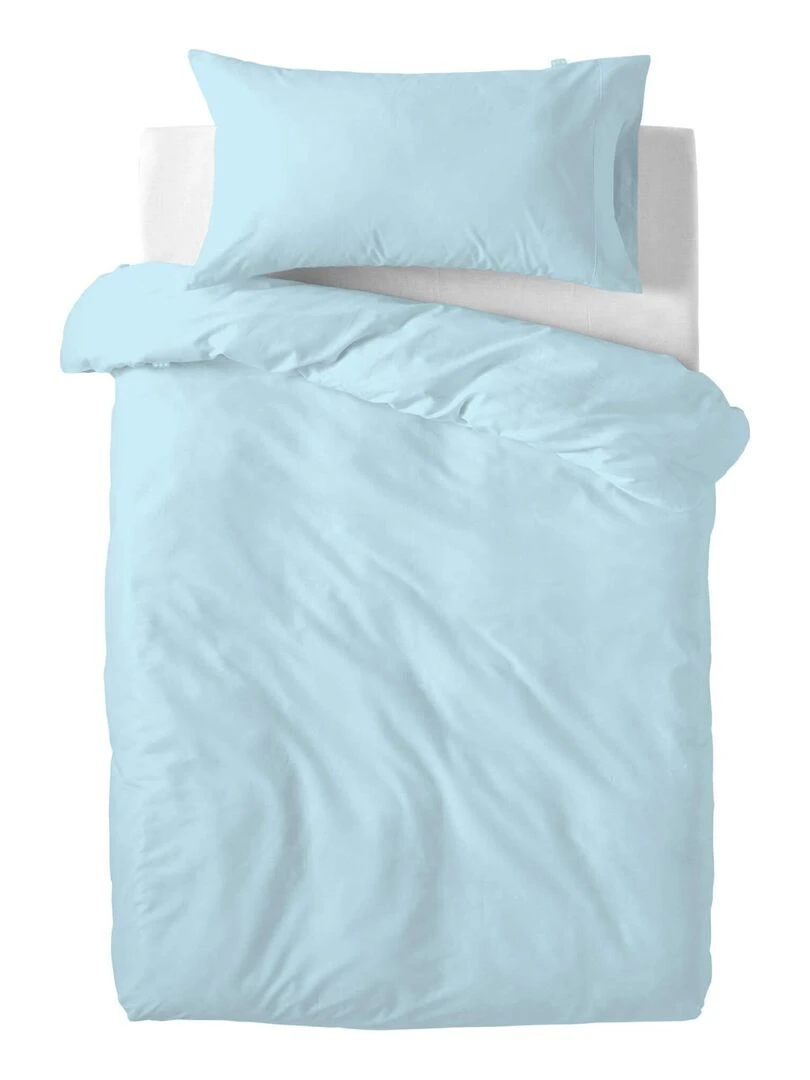 Parure housse de couette 2 pièces Basic Berceau "Happyfriday"   Bleu