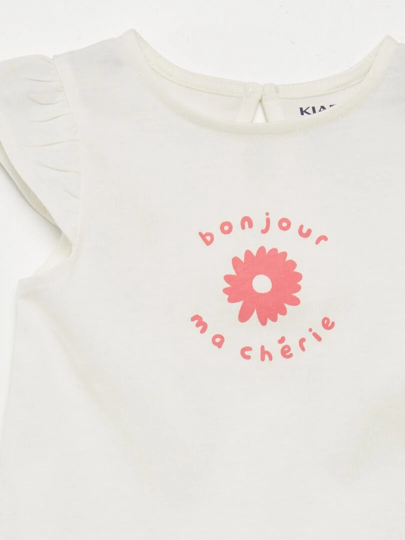 Ensemble t shirt + short imprimé   2 pièces   Rose